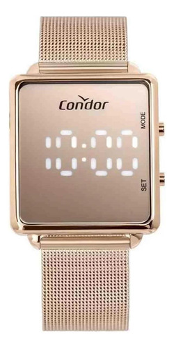 Relógio Condor Digital Feminino Rose Aço Comd1202ags/4j