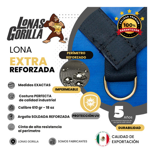 Lona 2.50x8 M Blanco Reforzada Uso Extra Rudo
