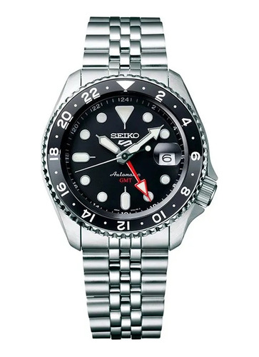 Reloj Nuevo Seiko 5 Sports Gmt, Gris Y Negro, Entrega Inmedi