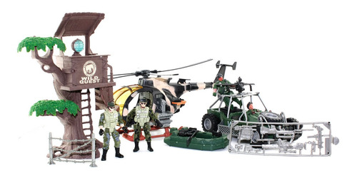 Set Gigante 56 Cm Helicóptero Arenero Bote Figuras 