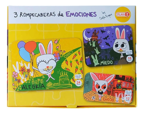 Rompecabezas Emociones Set 3 Puzzles 12 16 24 Piezas Niños