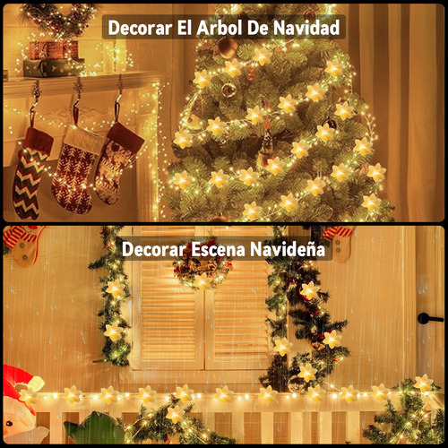 Hi, Goodea 2pcs Tira De Luces Flores Decoracion Navideñas