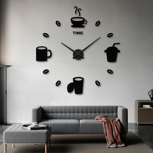 Pegatinas De Reloj De Pared Diy Modernas Con Pilas Sin Negro