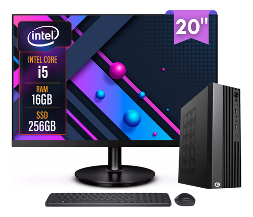 Computador Completo 2Eletro Slim Intel Core i5 16Gb Ram Ssd 256Gb Bivolt Monitor 20" Led Cd2e-0113sl