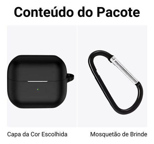 Capa Capinha Case Para Galaxy Buds3 Buds3 Pro Com Mosquetao