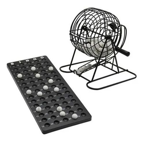 Imagen 1 de 2 de Set Completo Bingo Tómbola Metálica Clásico De Lujo