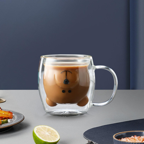 Taza De Café De Doble Pared, Taza De Jugo , Taza Mango De