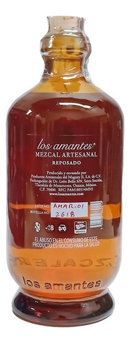 Mezcal Artesanal Los Amantes Reposado 750 Ml