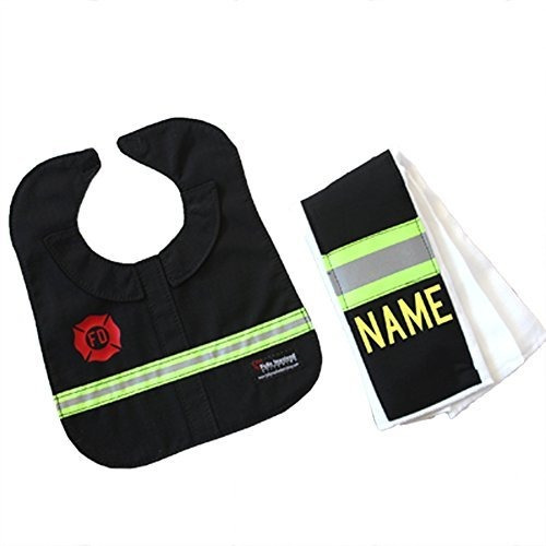 Baberos Para Bebé Firefighter Personalized Black Baby Burp R