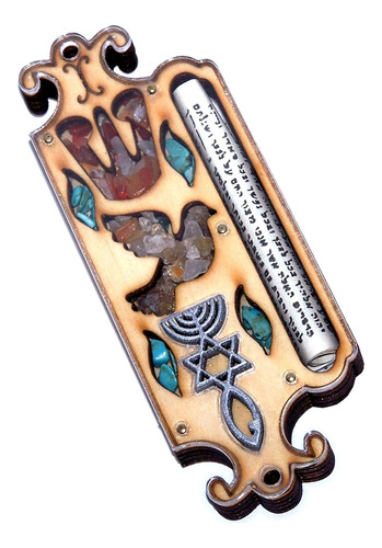 Wooden Messianic Seal Mezuzah Case With Messianic Seal ...