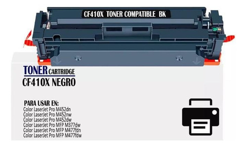 Toner Laser Genérico 410x Negro Para M477fdn M477fdw M452dw