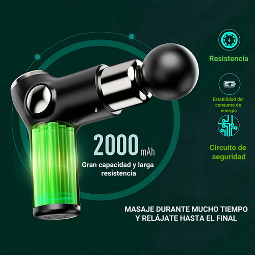 Pistola De Masaje Portátil Masajeador Para Aliviar El Dolor