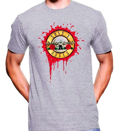 Camiseta Premium Dtg Rock Estampada Guns And Roses
