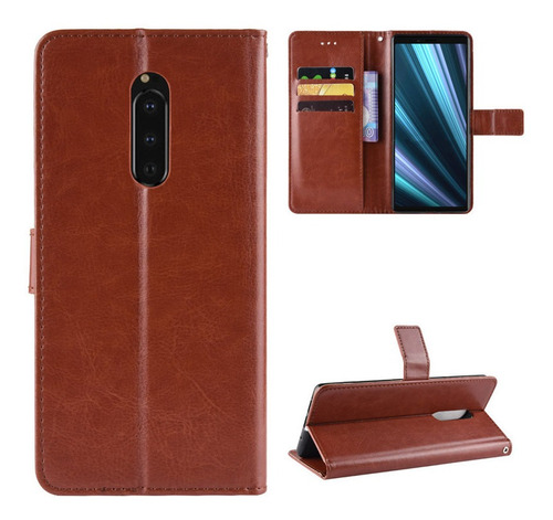 Funda De Piel Con Tapa Anticaída Para Sony Xperia 1