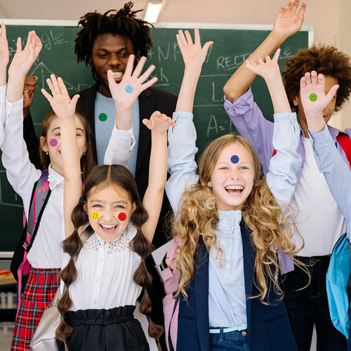 20 Hojas Pegatinas Sonrientes, Como Recompensa Para Niños