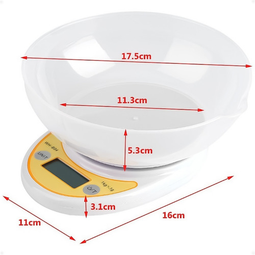 Balanza Digital Cocina Bol Repostería De 1g A 5kg - Otec