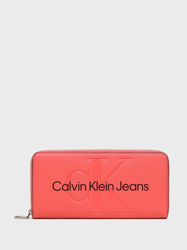 Billetera Sculpted Mono Rosa Calvin Klein