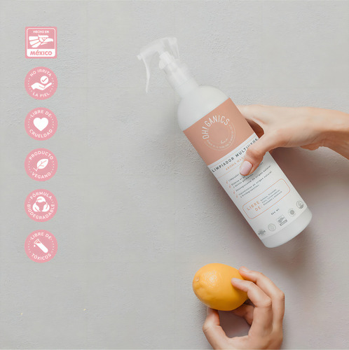 Limpiador Multiusos Ohganics Aroma Fresco Naranja De 500 Ml