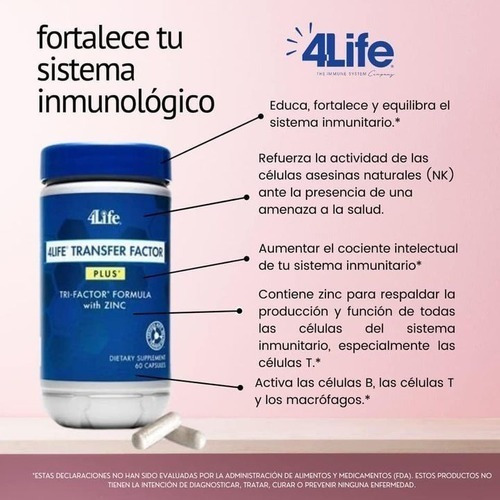 Imagen 4 de 6 de Factor De Transferencia 4life Tf Plus Con Z I N C