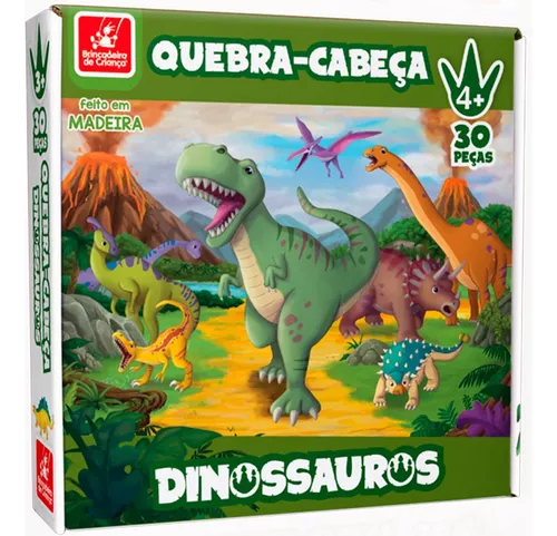 Jogos De Quebra-cabeça De Madeira Cores E Formas Dinossauro