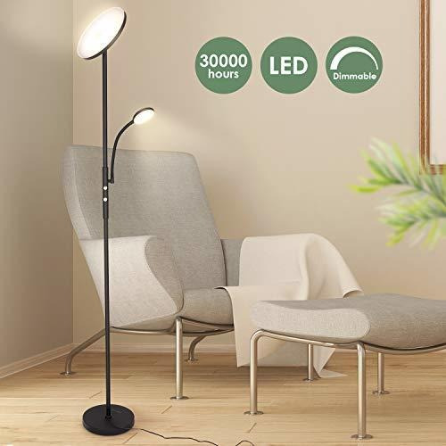 Albrillo Modern Floor Lamp - 20w Sky Led Torchiere With Fle