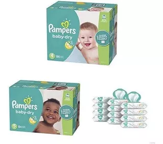 Pampers Bundle - Baby Dry Disposable Baby Diapers Sizes 4, 1
