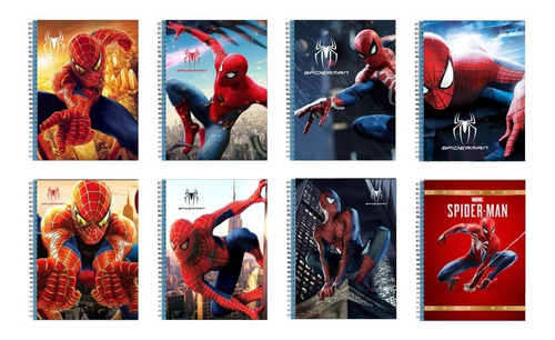 Adesivo Homem Aranha Para Encapar Caderno 8unid