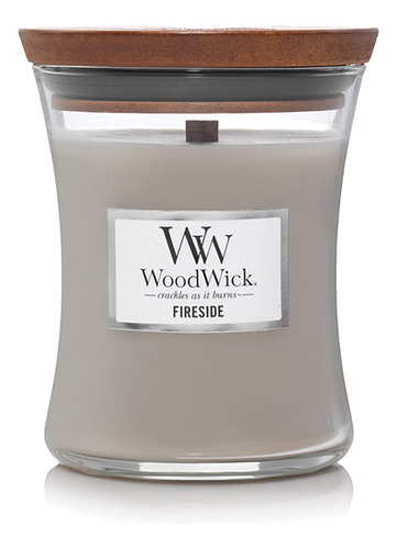 Woodwick Fireside Vela Mediana Con Forma De Reloj De Arena,.