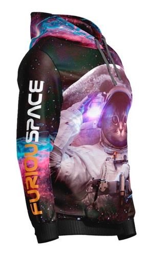 Imagen 2 de 5 de Buzo Hoodie Gato Astronauta Furiouspace