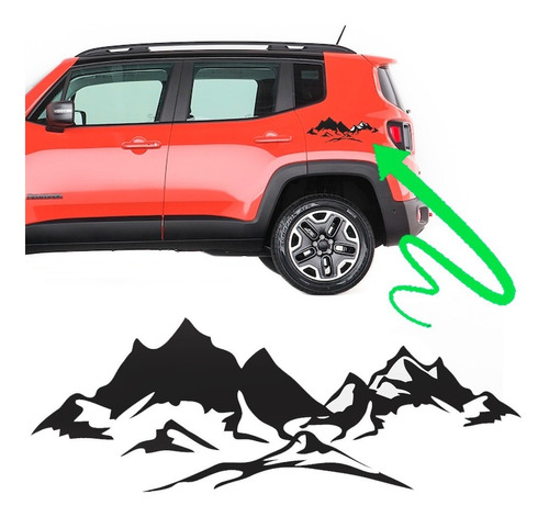 Kit Adesivo Lataral Jeep Renegade - Montanhas