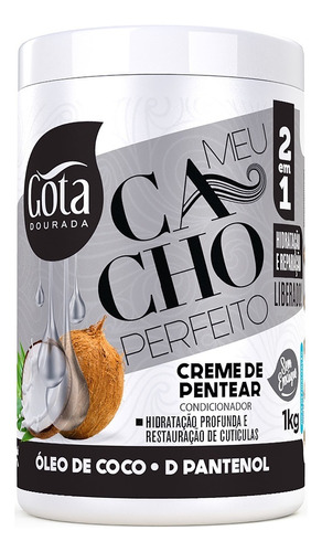 Creme De Pentear Gota Dourada Cacho Perfeito Óleo De Coco1kg