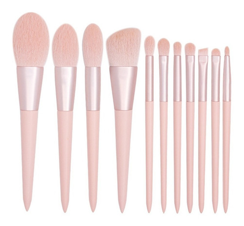 Imagen 6 de 7 de Set 11 Pinceles Maquillaje Brochas Prof C/ Estuche Calidad