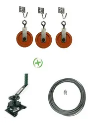 Comprar Kit 01 Catraca + 3 Roldana 80mm C/ Ganch + 4 Mt Cabo Aço 4.8 no Mercado Livre