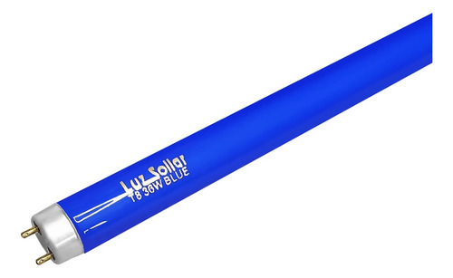 Lâmpada Fluorescente Tubular 40w Tubo Azul Acende Azul T8 