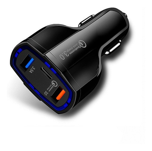 Imagen 3 de 6 de Cargador Rápido Auto Doble Usb Y Tipo C Qc3.0 Qualcomm
