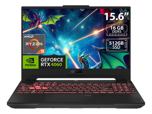 Laptop Gamer Asus Tuf Gaming A15 Fa507xv-bs93, Ryzen 9 7940hs, Ram 16gb, Ssd 512gb, Nvidia Geforce Rtx 4060 8gb, Pantalla De 15.6 , 144hz. 1080px, Windows 11 Home, Gray.