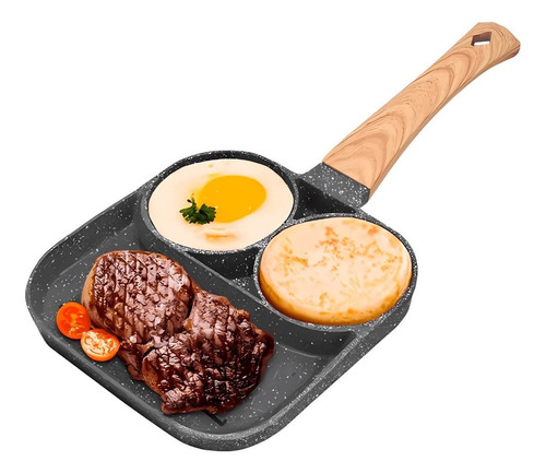 Frigideira Para Carne Frita 2 Buracos Antiaderente Ovos