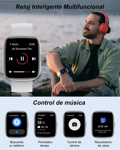 Reloj Deportivo Multifunción Gris Y Ritmo Cardíaco Gris Gris Gris Gris