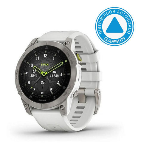 Relógio Garmin Epix 2 de titânio e safira branca 47 mm