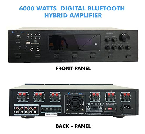 Amplificador Híbrido Bluetooth Digital Technical Pro De 6000