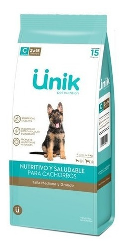 Alimento Premium Unik Cachorro Raza Media Grande 15kg+regalo