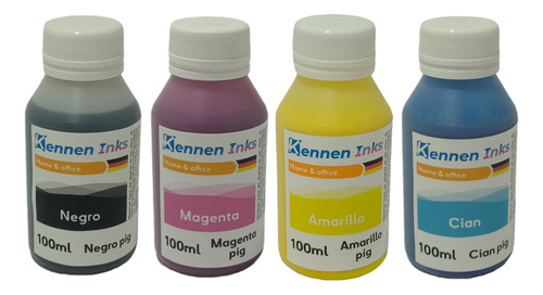 Tinta Kennen Inks Pigmentada Para Hp 8100 8610 Combo 4x100ml