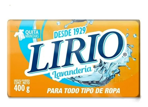 Jabón De Lavandería Lirio En Barra Multiusos 400 G