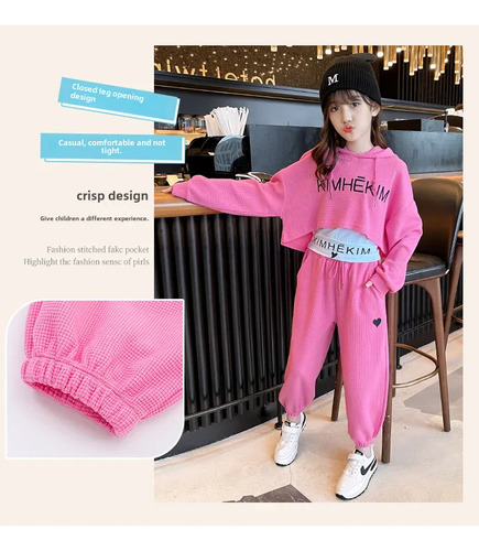 Conjunto De Sudadera Y Pantalones Con Capucha Y Estampado De