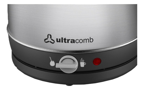Imagen 3 de 4 de Pava eléctrica Ultracomb PE-4906 Desayuno plateada y negra 220V 1.8L