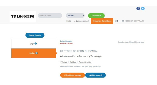 Imagen 2 de 5 de Codigo Fuente Sistema Para Publicar Vacantes. Reclutamiento