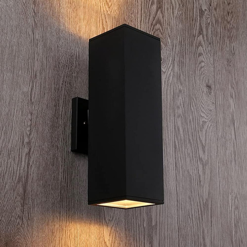 Lámpara De Pared Moderna De 2 Luces De Aluminio Negro Mate