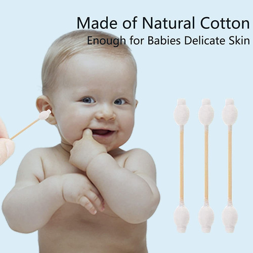 480pcs Safety Bamboo Cotton Swabs With Large Tips For Newbor
