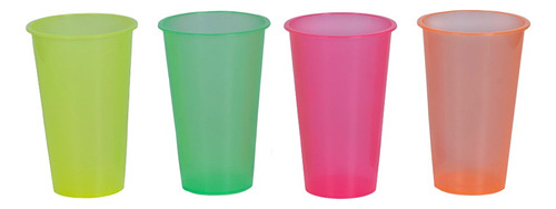 30 Vasos Reutilizable 500ml Plástico Colores Flour 