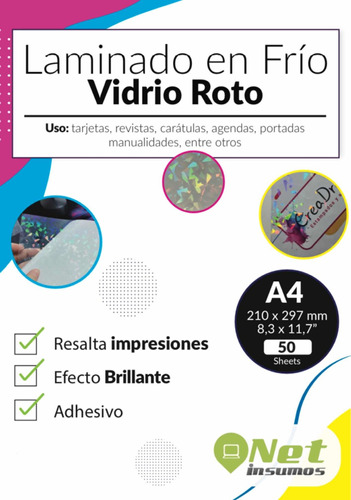 Resma Laminado En Frío Diseño Vidrio Roto 50hojas